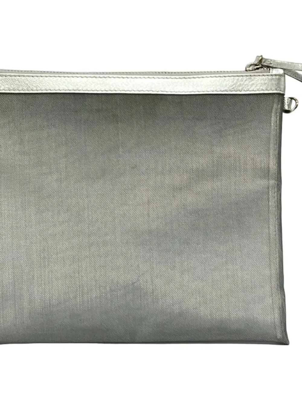 ANTEPRIMA Silver Chemical Fiber Leather Pouch